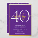 Search for purple and gold birthday invitations Typography