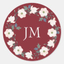 Search for floral wreath monogram wedding stickers Fall
