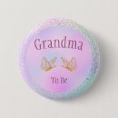 Search for baby shower butterfly badges Grandma to be