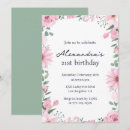 Search for green 21st birthday invitations Flowers