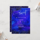 Search for royal blue sweet 16 invitations Silver