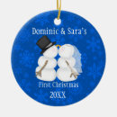 Search for snowman couple christmas tree decorations First