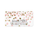 Search for pink confetti return address labels Modern