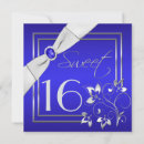 Search for royal blue silver sweet 16 invitations Grey