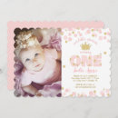 Search for royal 1st birthday invitations Pink and gold