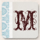 Search for monogram damask coasters Initial