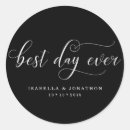 Search for best day ever wedding stickers Calligraphy