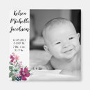 Search for flower square birth announcement cards White