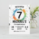 Search for boys 7th birthday invitations Modern