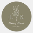 Search for initial wedding stickers Classic
