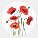 Search for red poppies stickers Watercolor