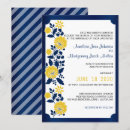 Search for navy and yellow wedding invitations Dark blue