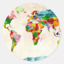 Search for watercolor world map stickers Globe