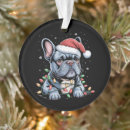 Search for frenchie christmas tree decorations Santa