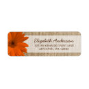 Search for orange daisy return address labels Rustic