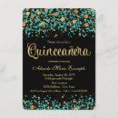 Search for teal and gold quinceanera invitations Glitter