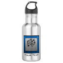 Search for race car water bottles Chequered