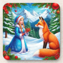 Search for winter snow scene coasters Fox