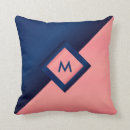 Search for navy blue and coral cushions Initial