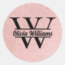 Search for rose gold monogram stickers Script