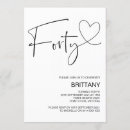 Search for fun 40th birthday invitations Black and white
