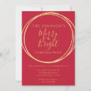Search for merry and bright christmas invitations Red and gold