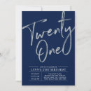 Search for navy blue 21st birthday invitations Simple