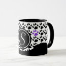 Search for purple paw prints mugs Black and white