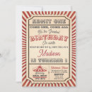 Search for circus ticket birthday invitations Retro
