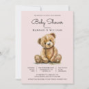 Search for blush pink baby girl shower invitations Teddy bear