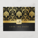 Search for damask save the dates Black and gold