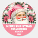 Search for retro christmas stickers Santa claus