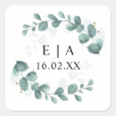 Search for eucalyptus wedding stickers Green and white