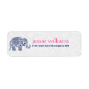 Search for blue elephant return address labels Floral