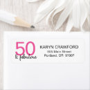 Search for 50 fabulous return address labels 50th birthday