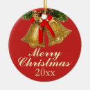 Search for gold bell christmas tree decorations Red