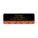 Search for red damask return address labels Fancy