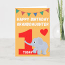 Search for 1st for granddaughter birthday cards Elephant