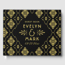 Search for art deco wedding guest books Gold and black