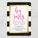 Search for gold and black hens party invitations Modern