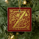 Search for letter z christmas tree decorations Gold