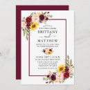 Search for sunflower and red rose wedding invitations Watercolor burgundy floral