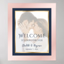 Search for navy and blush wedding signs Welcome