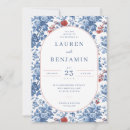 Search for blue floral border wedding invitations Formal
