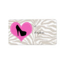 Search for high heel shoe return address labels Pink