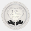 Search for 25th silver anniversary wedding stickers Heart