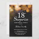Search for 18th surprise birthday invitations Black and gold