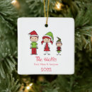 Search for red and white christmas tree decorations Family name and year