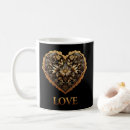 Search for gold filigree mugs Valentine