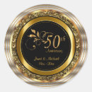 Search for golden anniversary stickers Black and gold